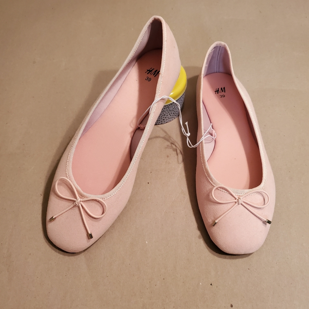 New H&M women Flat Nude Dusty Pink